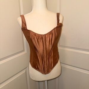 Victoria’s Secret Silk Corset Top in Copper